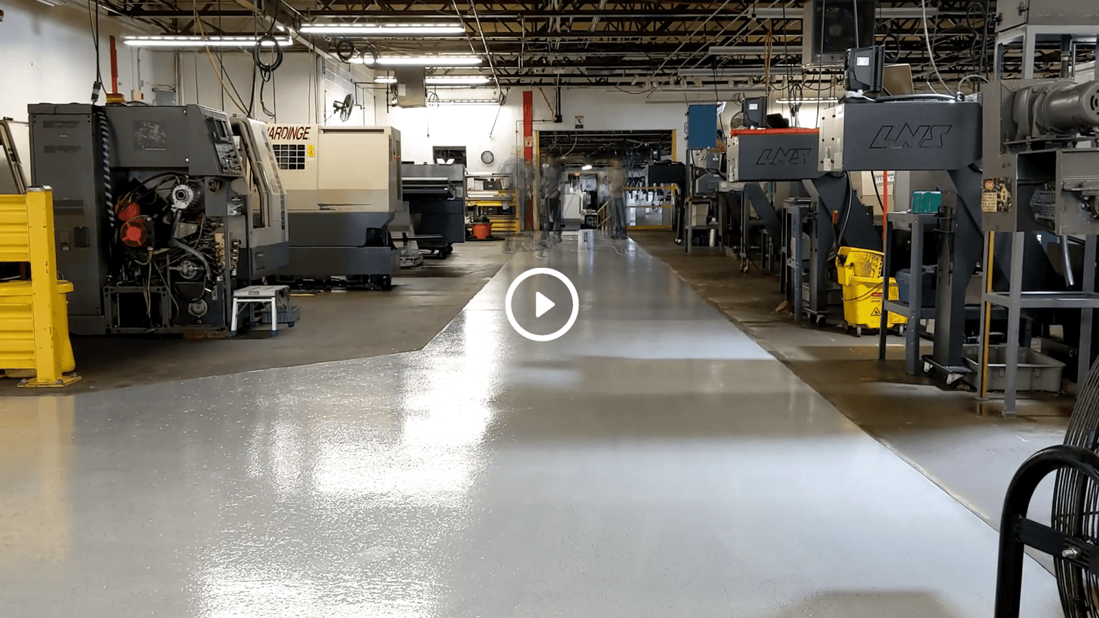 Commercial building with epoxy coated floor